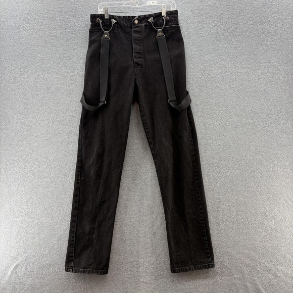 Wahmaker Other - VTG Wah Maker Jeans Mens 34x36 Black Denim Suspenders Buckle Back Western